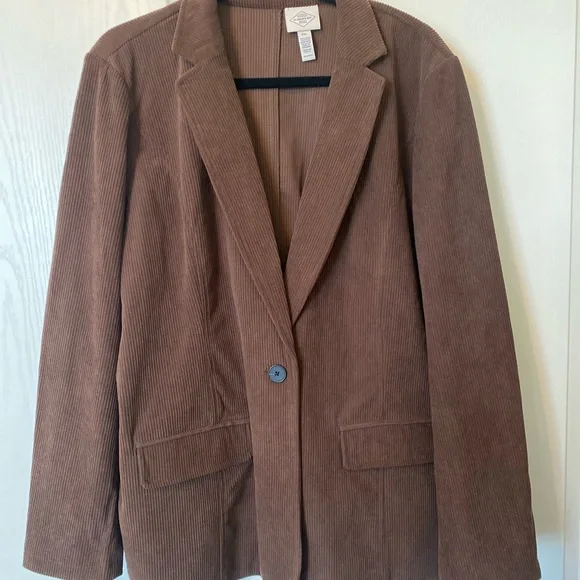 St John’s Bay Brown Corduroy Blazer - Picture 2 of 7